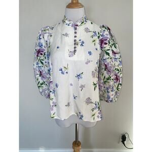 Cartolina  Nantucket Fleurs de Provence  Blouse Floral Size XS NWT
